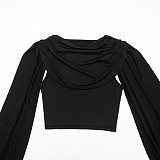 New Slim Fit Sleeveless Top with V-Neck and Shawl With Gathered Skirt Set RS-2601