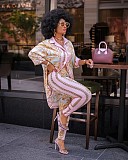 Lady Fashion Full Print Loose Cool Two-piece Set CY-2250