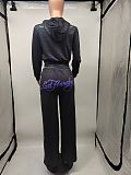 Fashionable Casual Printed Hooded Sweatshirt and Pants Set MJL-201