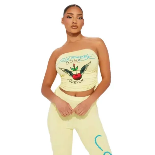 Fashionable Printed Bandeau Top and Pants Two-Piece Set MJL-XX020