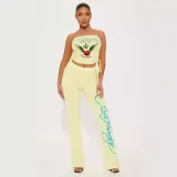 Fashionable Printed Bandeau Top and Pants Two-Piece Set MJL-XX020