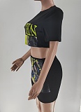 Fashionable Casual Printed Short-Sleeve Skirt Set MJL-XX780