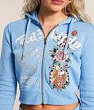 Fashion Graffiti Print Pattern Pullover Hoodie Sweatshirt and Sweatpants Set MJL-XX051