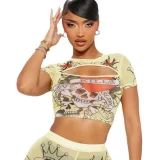Casual Printed Short-Sleeve Pants Set MJL-XX003