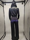 Fashionable Casual Printed Hooded Sweatshirt and Pants Set MJL-201