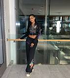 Fashionable Casual Printed Hooded Sweatshirt and Pants Set MJL-201