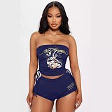 Sexy Printed Bandeau Top and Shorts Set MJL-502