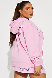 Fashionable Printed Hooded Sweatshirt and Skirt Set MJL-5031