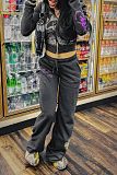Fashionable Casual Printed Hooded Sweatshirt and Pants Set MJL-201