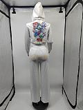Fashionable Casual Printed Hooded Sweatshirt and Pants Set MJL-201
