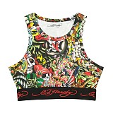 Sexy Digital Print Vest and Shorts Two-Piece Set 	MJL-XX585
