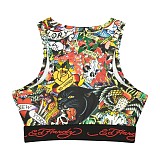 Sexy Digital Print Vest and Shorts Two-Piece Set 	MJL-XX585