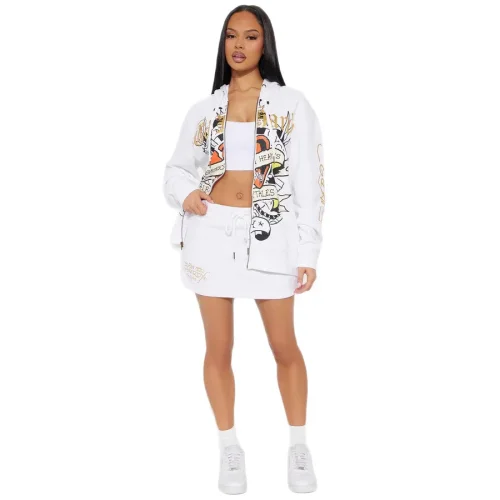 Fashionable Printed Sweatshirt and Skirt Set MJL-XX291
