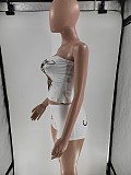 Fashion Retro Wing Print Bandeau Vest and Shorts Set MJL-XX216