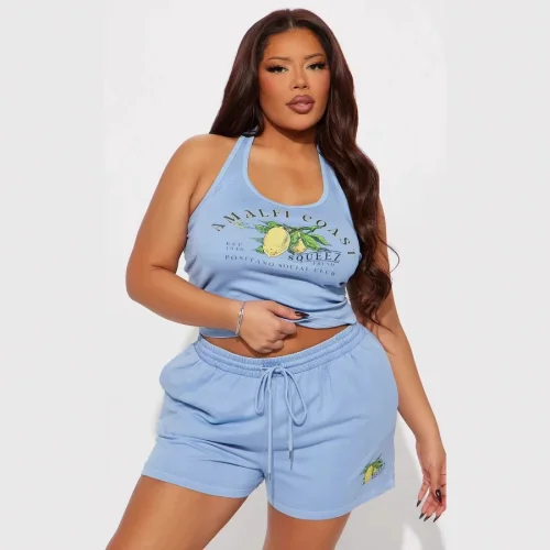 Casual Trendy Holiday Theme Printed Vest and Shorts Set MJL-XX790