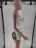 Fashion Retro Wing Print Bandeau Vest and Shorts Set MJL-XX216