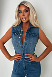 Sexy Slim Fit Fashion Bodycon Denim Jumpsuit RS-261