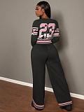 Casual Printed Long-Sleeve Straight-Leg Sports Pants Set RS-7201