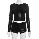 New Slim Fit Gold Foil Long-Sleeve Shorts Set RS-25ST444