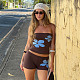 Fashionable and Sexy Floral Print Strapless Shorts Set MRA-47700