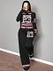 Casual Printed Long-Sleeve Straight-Leg Sports Pants Set RS-7201