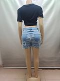 Fashionable Hand-Fashioned High-Waisted Denim Shorts RS-60113