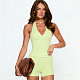 Sexy Sporty Halter Neck Backless Tight Tank Top and Shorts Set FLY-26011