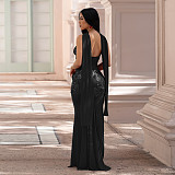 Sexy Mesh Camisole V-Neck Sequined Dress BY-7647