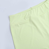Sexy Sporty Halter Neck Backless Tight Tank Top and Shorts Set FLY-26011