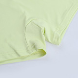 Sexy Sporty Halter Neck Backless Tight Tank Top and Shorts Set FLY-26011
