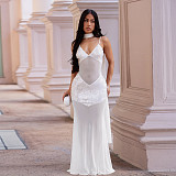 Sexy Mesh Camisole V-Neck Sequined Dress BY-7647
