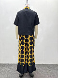 Casual Polka Dot Short-Sleeve Collared Cardigan Shirt and Trousers Set QZ-7257