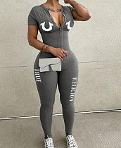 Fashion Letter Print Long-Sleeved Jumpsuit RS-00045