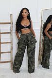 Fashion Camouflage Multi-pocket Zipper Loose Work Pants SMJR-6975