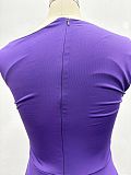 Solid Color Off-Shoulder Fitted Waist Dress QZ-1923