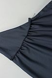 Sexy Solid Color Slim Fit Elastic Backless Halter Neck Tank Top and Capri Pants Set XS-26L2057