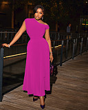 Solid Color Off-Shoulder Fitted Waist Dress QZ-1923