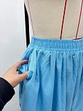 Casual Sleeveless Loose Fit Slim Waist Short Top and Wide Leg Pants Two-Piece Set QZ-7510