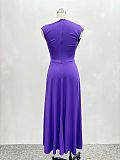 Solid Color Off-Shoulder Fitted Waist Dress QZ-1923