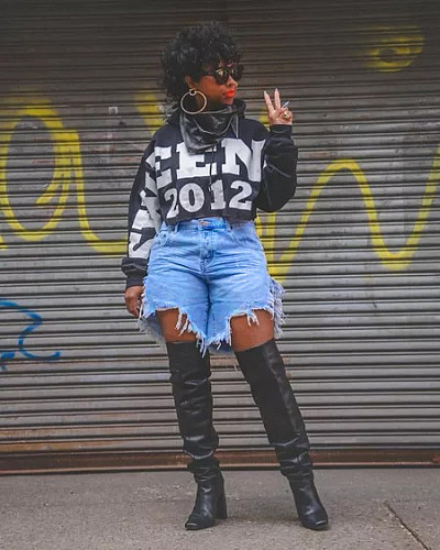 Summer Fringe Ripped Denim Shorts RS-2419