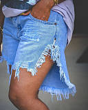 Summer Fringe Ripped Denim Shorts RS-2419