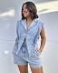 Fashionable Casual Denim Jumpsuit with 3D Triangle Design RS-076