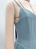 Sexy Solid Color Deep V-Neck High Waist Wide Leg Long Jumpsuit QZ-7202