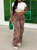 Casual Camouflage Loose Fit Zipper Pocket Pants MJL-8028