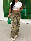 Casual Camouflage Loose Fit Zipper Pocket Pants MJL-8028