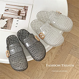 Transparent Crystal Head-covering Boodles Slippers For Women Summer Outerwear RS-559