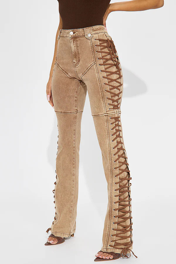 New Fashionable Lace-up Drawstring Sexy Jeans RS-R072