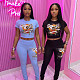Fashionable Printed Slim Fit Sexy Short-Sleeved Top and Pants Two-Piece Set GB-2639