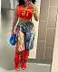 Casual Ink Splatter Oil Painting Straight Leg Shorts XT-8507
