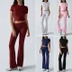 Casual Solid-Color Slim-Fit Short-Sleeve Shirt & Long Pants Set LDG-9008